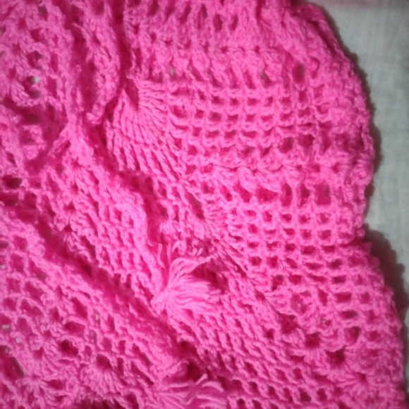 Woolen Empire Pattern Bell Sleeves Top for Woman - Pink, 2XL - Picture 3 of 7